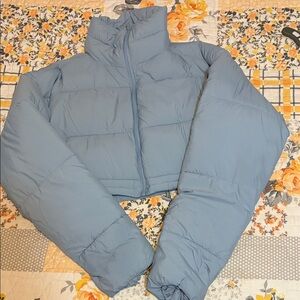 Forever 21 Light Blue Puffer Jacket